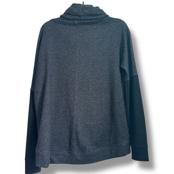 Betsey Johnson Performance Black Striped Cowl Neck Pullover Womens Size M - Picture 6 of 9